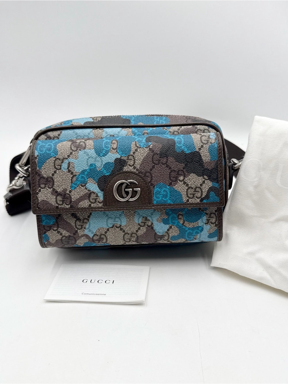 NEW Gucci GG Supreme camouflage crossbody bag